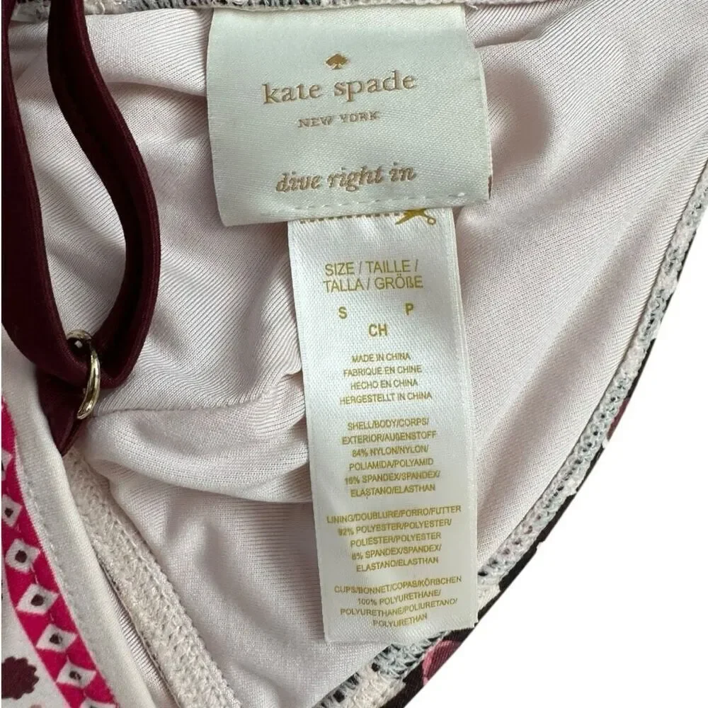 NWT Kate Spade Coronado Beach Sumac Red One Piece Swimsuit S